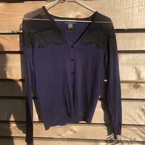Black/Blue August Silk Sweater